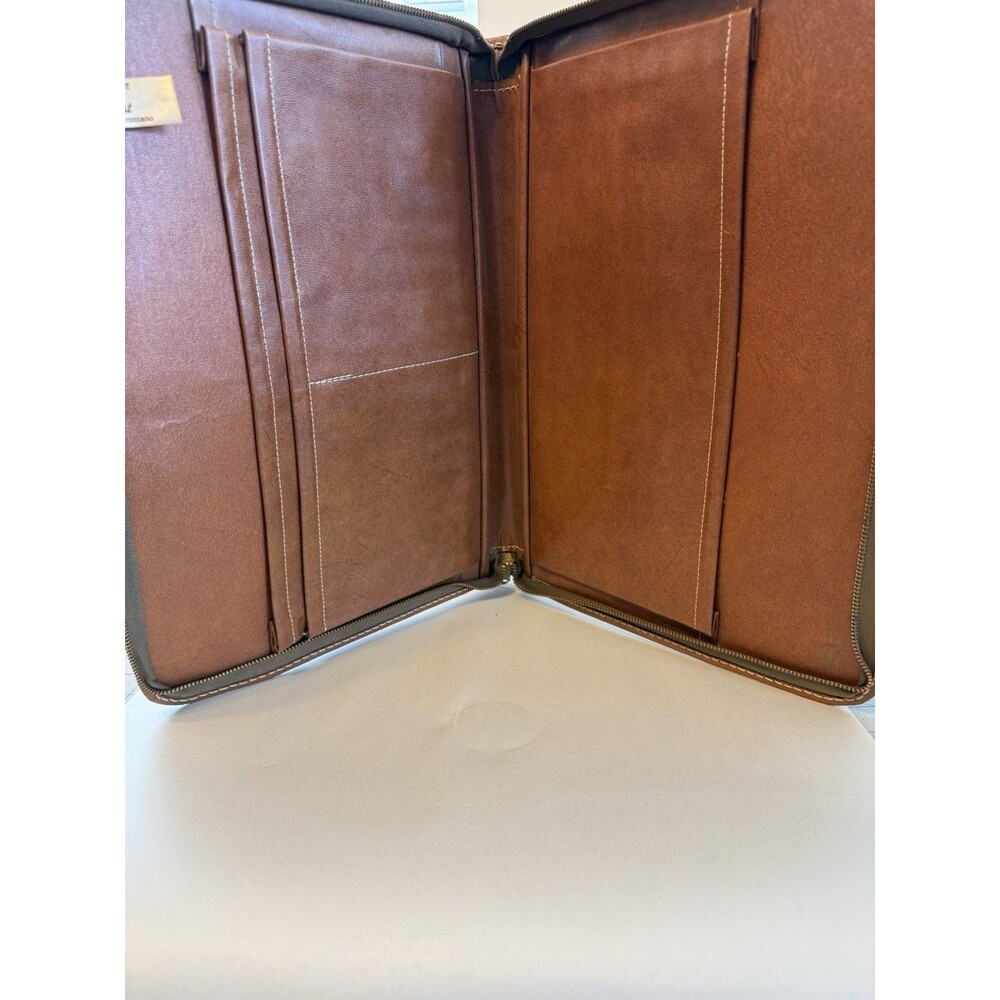 Vintage Northwest Chicago Split Cowhide Leather Portfolio Zip Case 16x12 Brown